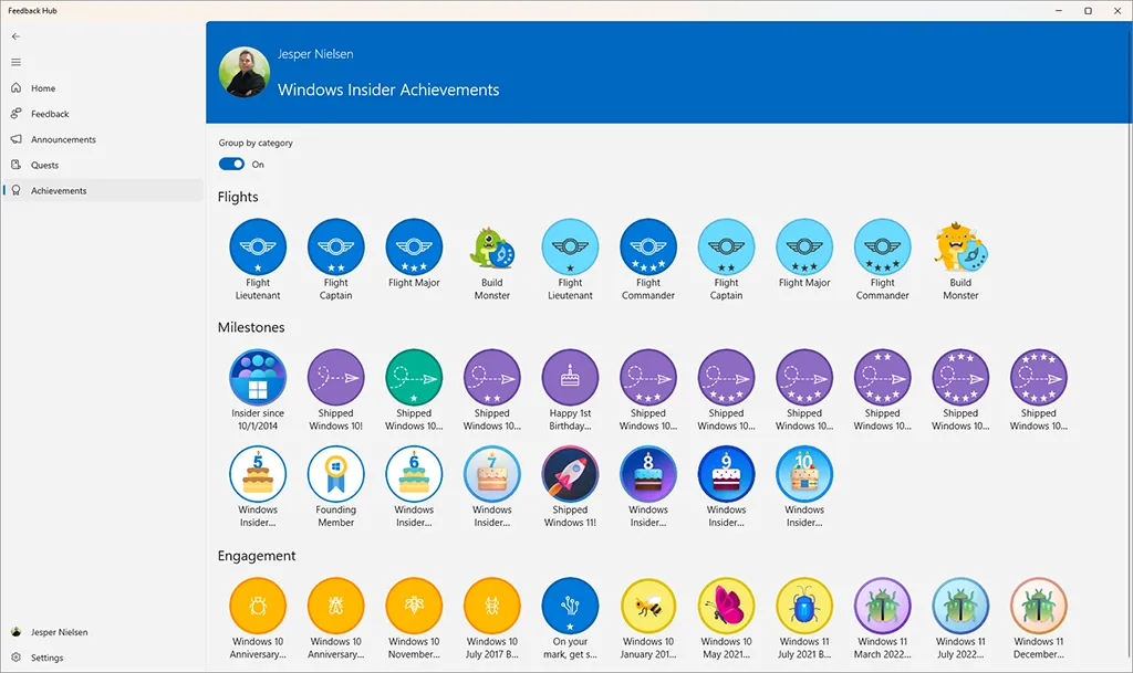 Some of my Achievements in the Feedback Hub Some of my Achievements in the Feedback Hub