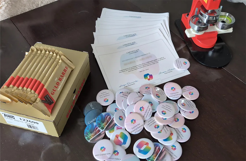 It was a rewarding experience, and we gave all participants swag, a certificate, and 'gold' chocolate.