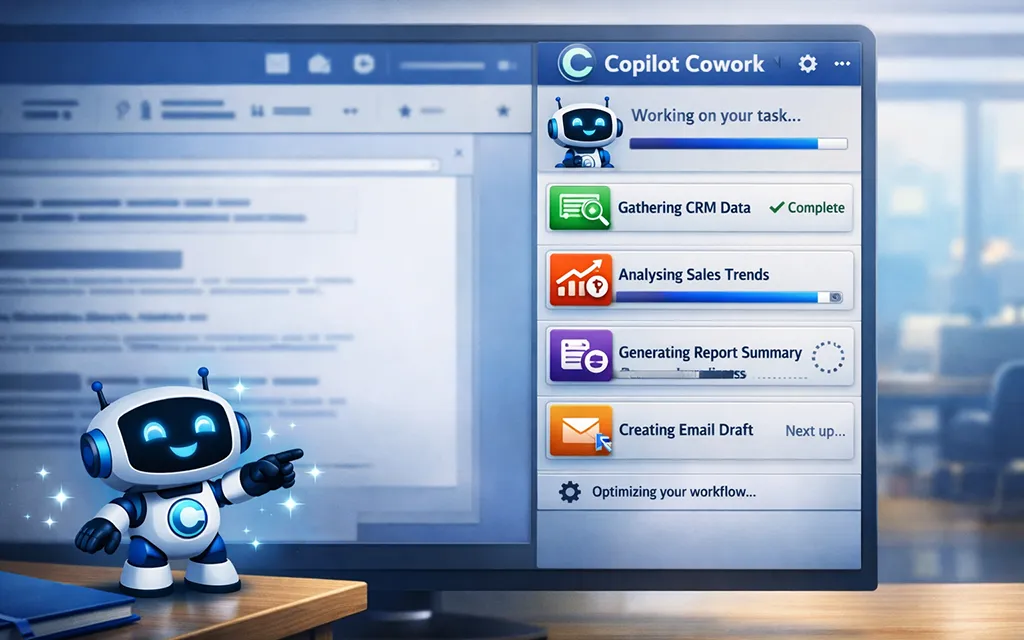 Progress tracking in the Cowork side panel (AI generated)